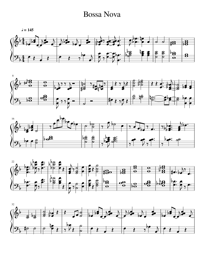 Bossa Nova Sheet music for Piano (Solo) | Musescore.com