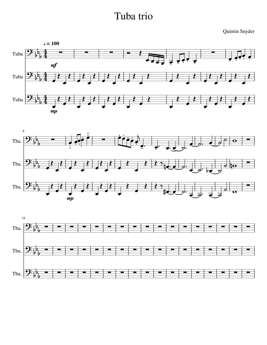 Tuba_trio Sheet music for Tuba (Mixed Trio)