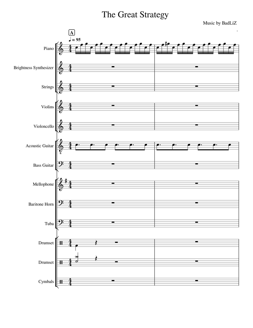 Roblox Classic Theme The Great Strategy Badliz Sheet Music For