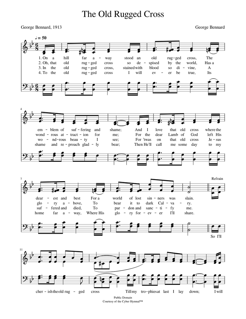 the-old-rugged-cross-george-bennard-sheet-music-download-free-in