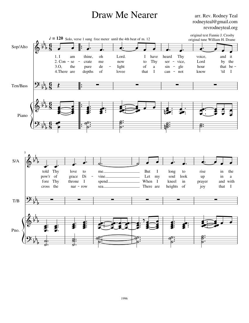 Draw Me Nearer Sheet music for Piano, Voice Download free in PDF or