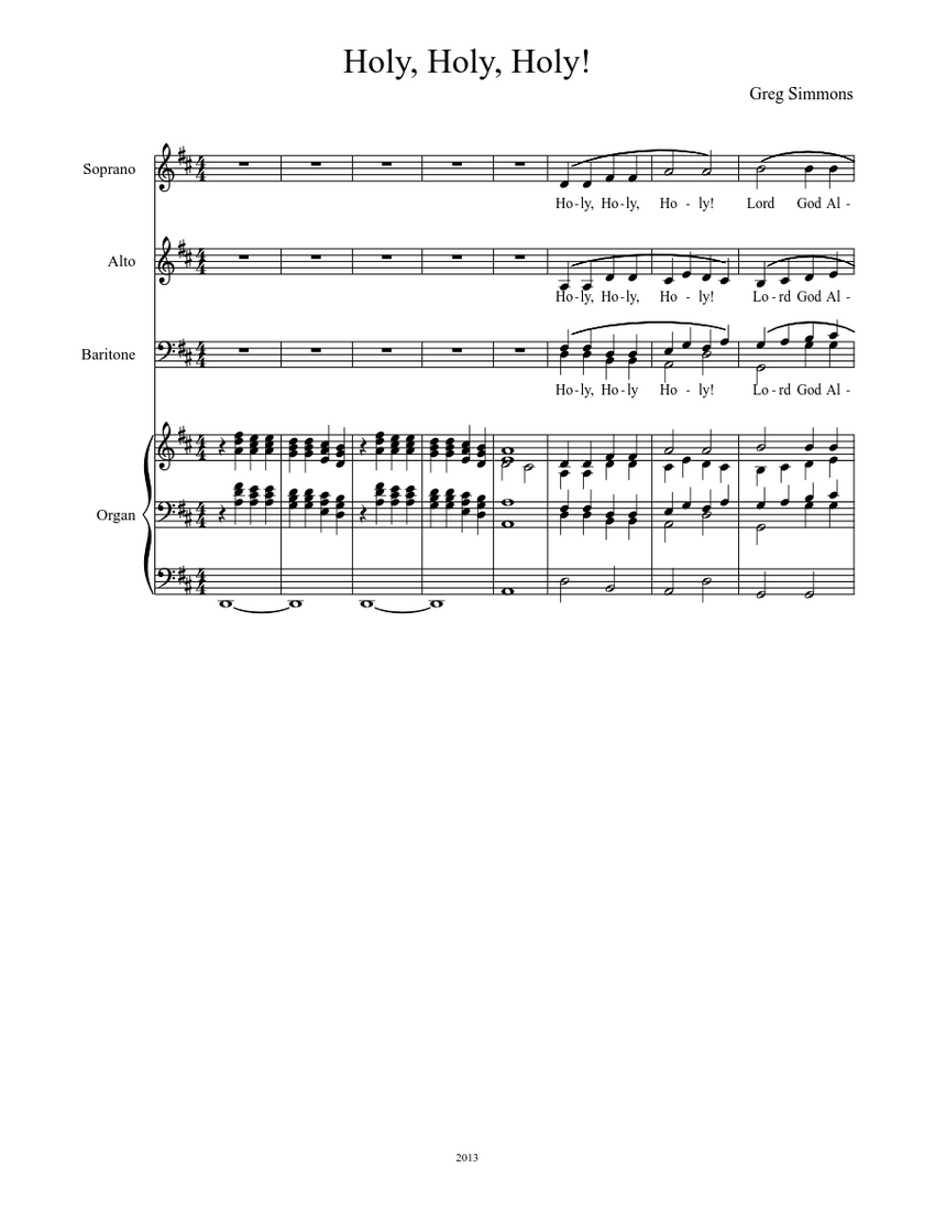 Holy Holy Holy Sheet Music Download Free In PDF Or MIDI Holy holy holy sheet music download free in pdf or midi
