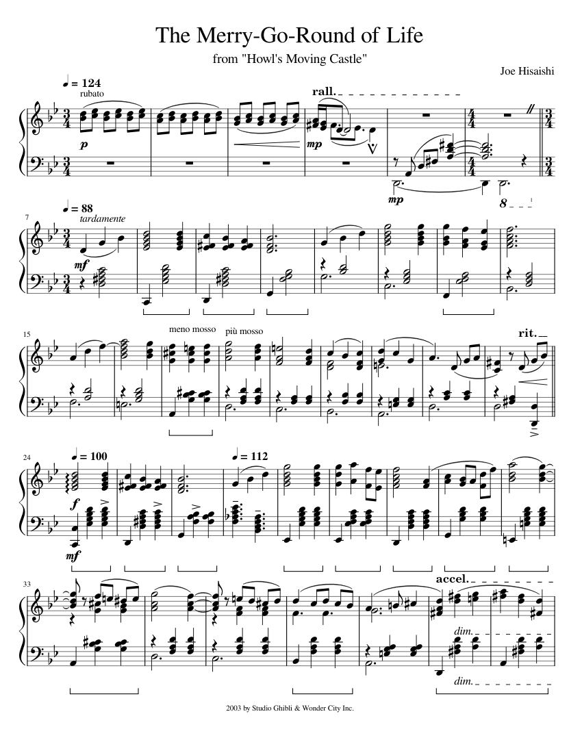 The Merry-Go-Round of Life Sheet music for Piano (Solo) | Musescore.com