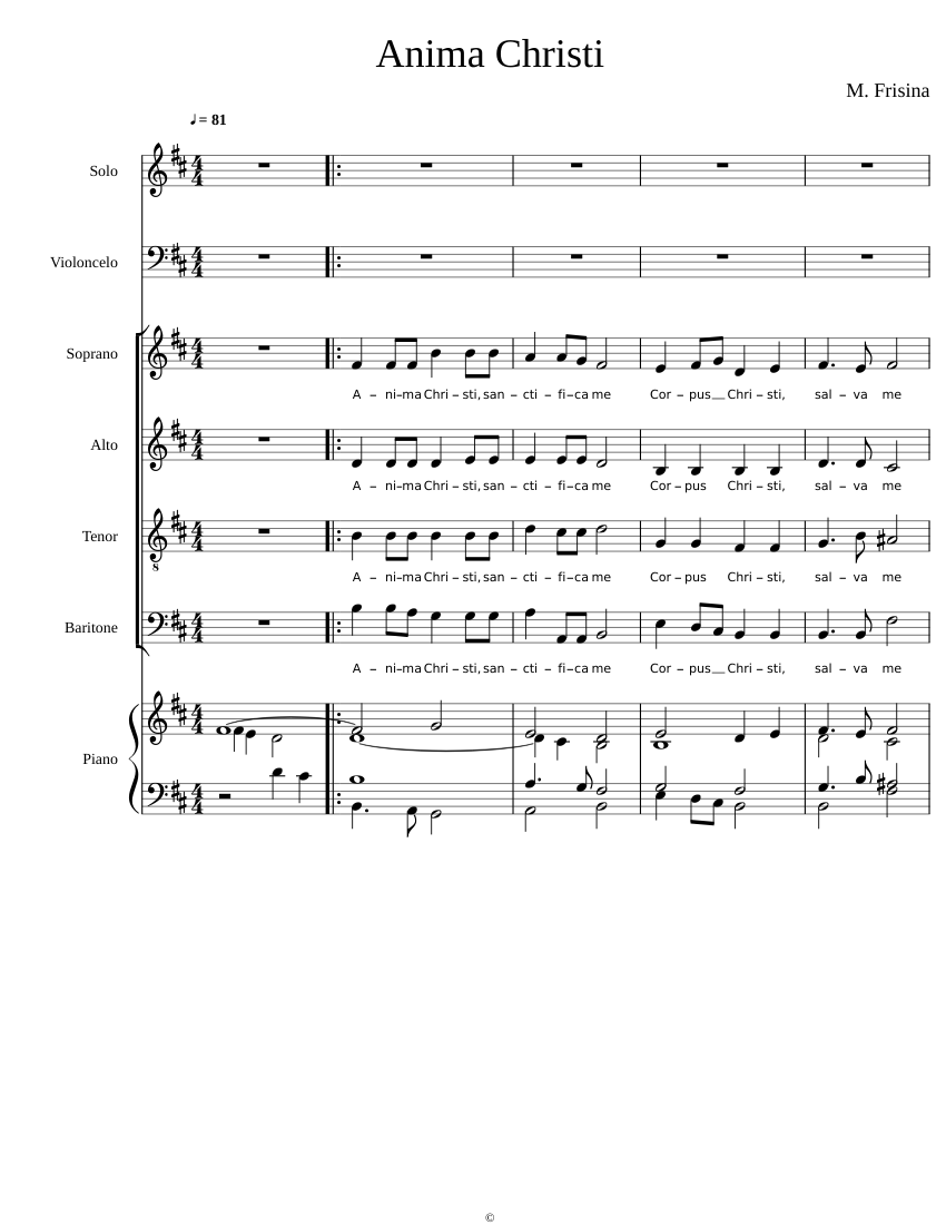 Anima christi sheet music piano pdf