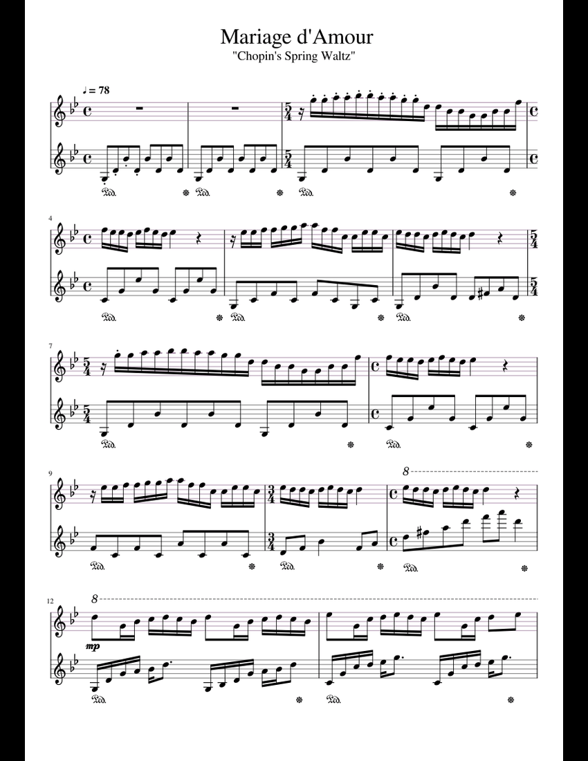 Mariage D Amour Violin Sheet Music For Piano Download Free In PDF Or MIDI