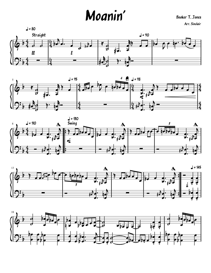 Moanin' Sheet music for Piano (Solo)