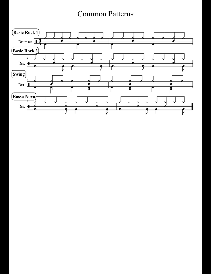 Common Patterns sheet music download free in PDF or MIDI