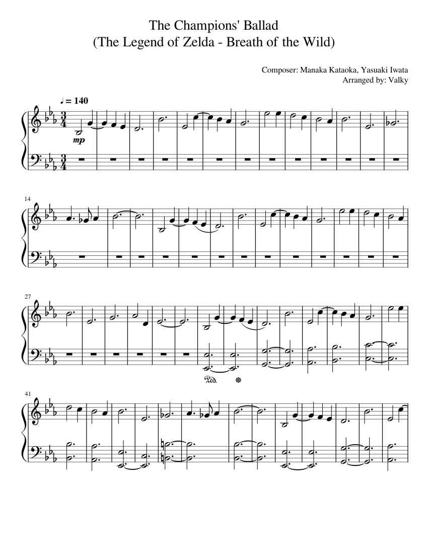 The Champions' Ballad (The Legend of Zelda - Breath of the Wild) sheet