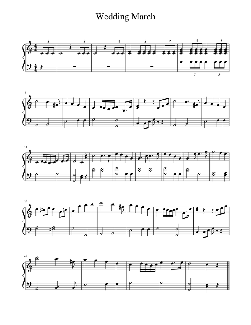 Wedding March Sheet music for Piano Download free in PDF