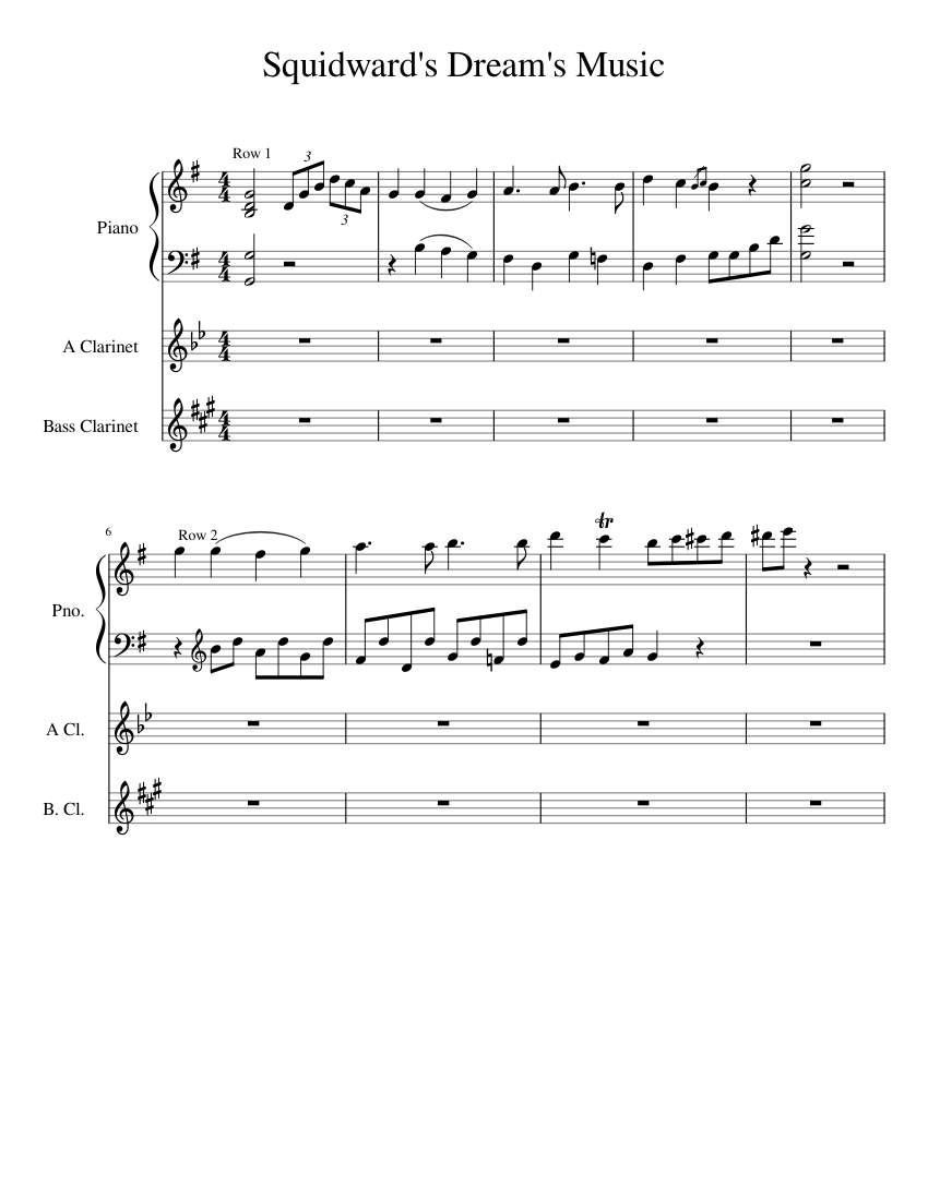 Music from the Walls of Squidward's Dream Sheet music for Piano