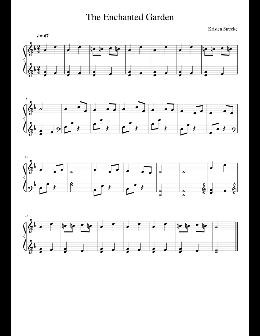 The Enchanted Garden sheet music for Piano download free in PDF or MIDI