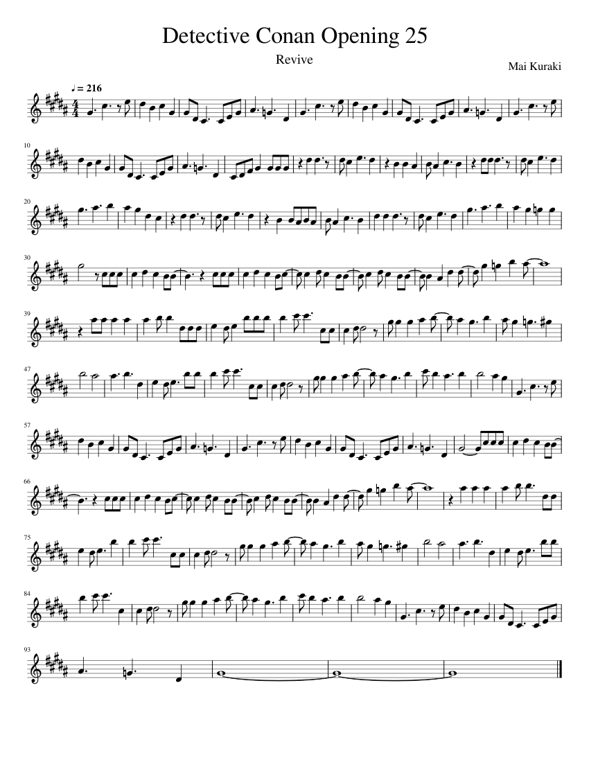 Detective Conan Opening 25 Sheet music for Flute (Solo) | Musescore.com
