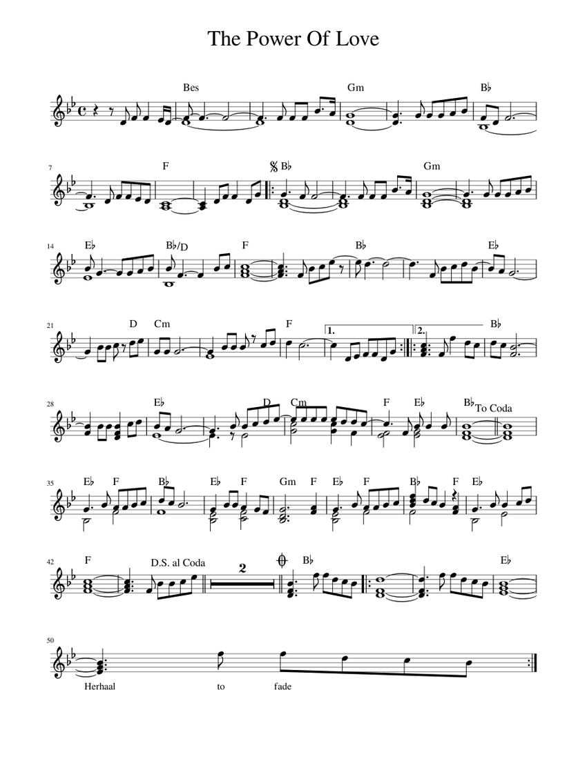 The Power Of Love Sheet music for Piano (Solo) | Musescore.com