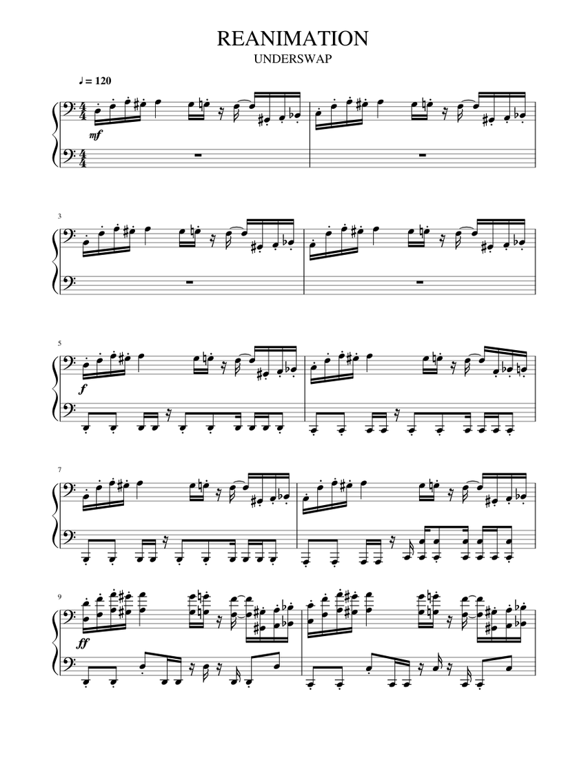Reanimation Sheet Music For Piano Download Free In Pdf Or Midi