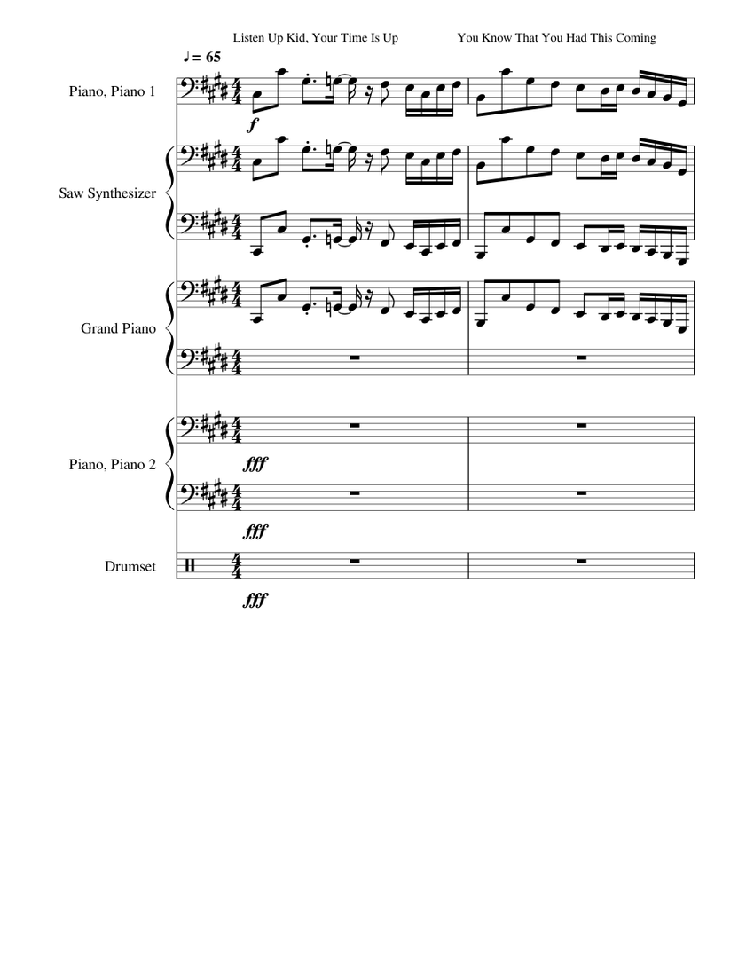 Dusttale The Murderer Sheet Music For Piano Drum Group Piano Synthesizer Mixed Quintet Musescore Com - dusttale papyrus roblox