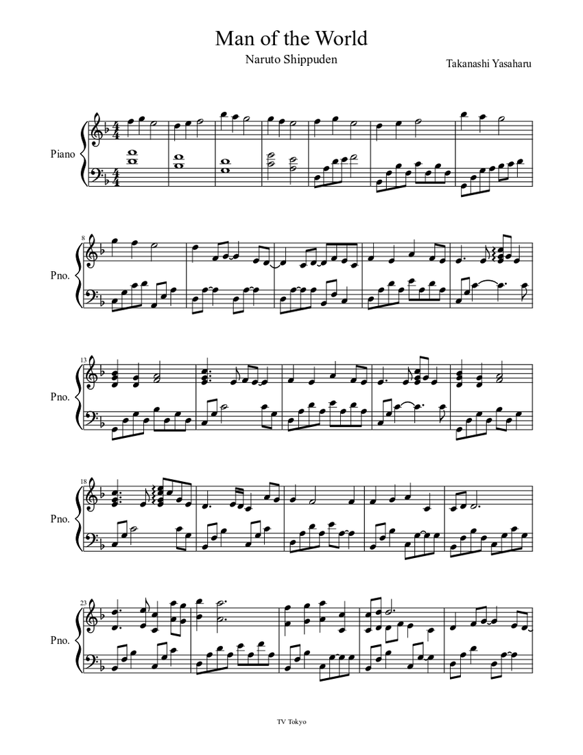 Man of the World Sheet music for Piano (Solo) | Musescore.com