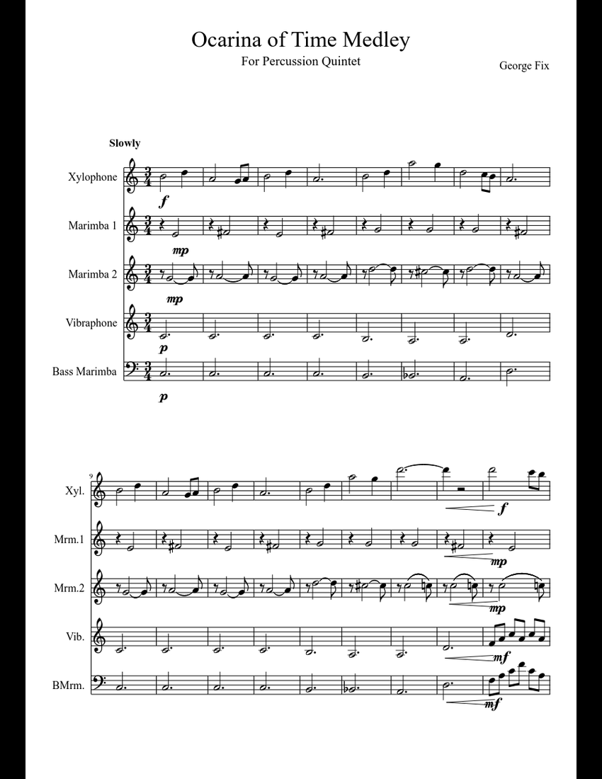 ocarina of time medley sheet music download free in PDF or MIDI