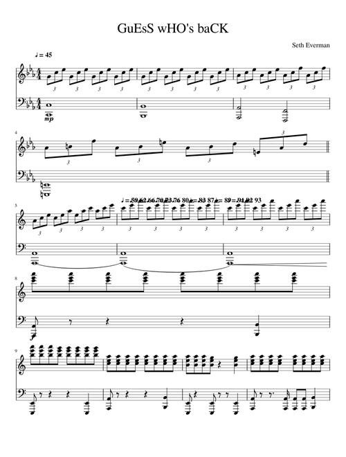 GUESS WHOS BACK BOIS Sheet music for Piano (Solo) | Musescore.com