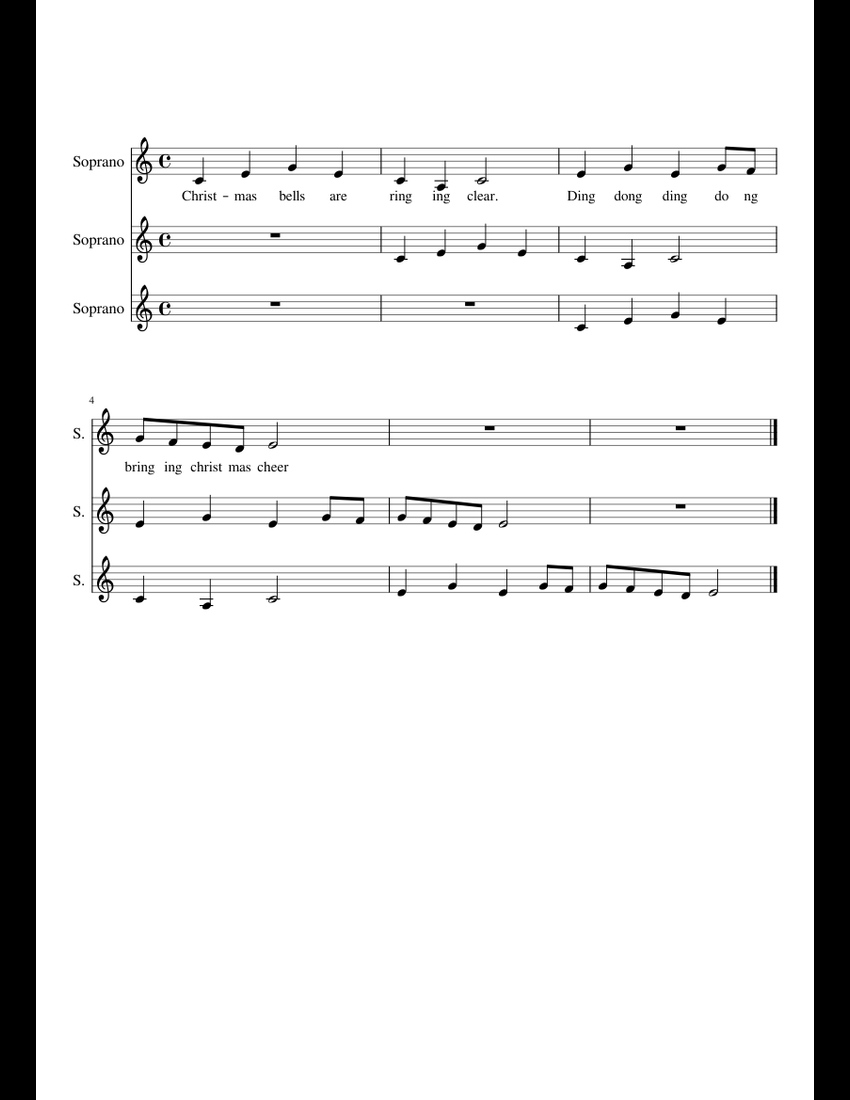 canon christmas sheet music for Voice download free in PDF or MIDI