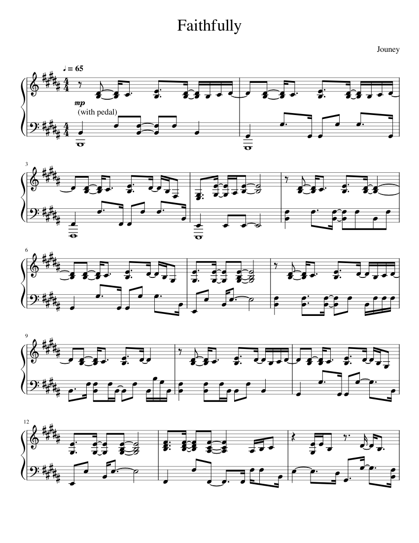 Faithfully Sheet music for Piano | Download free in PDF or MIDI