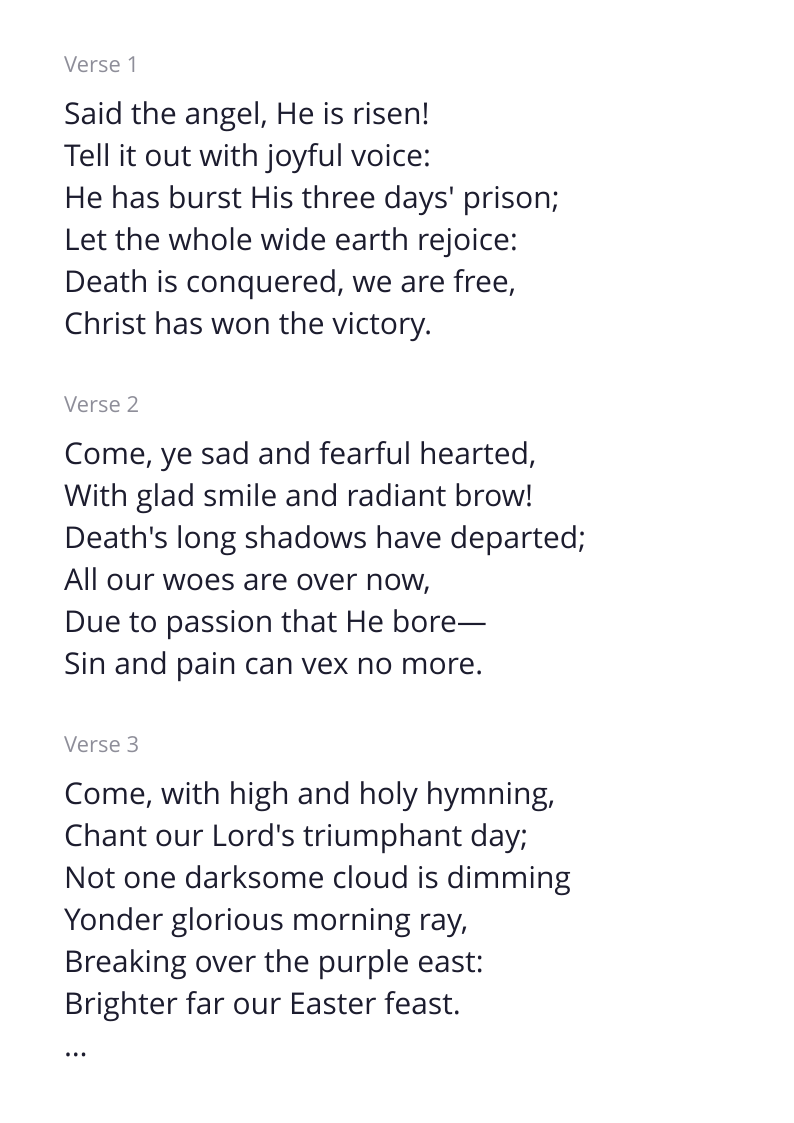 He Is Risen hymn lyrics & sheet music | MuseScore.com