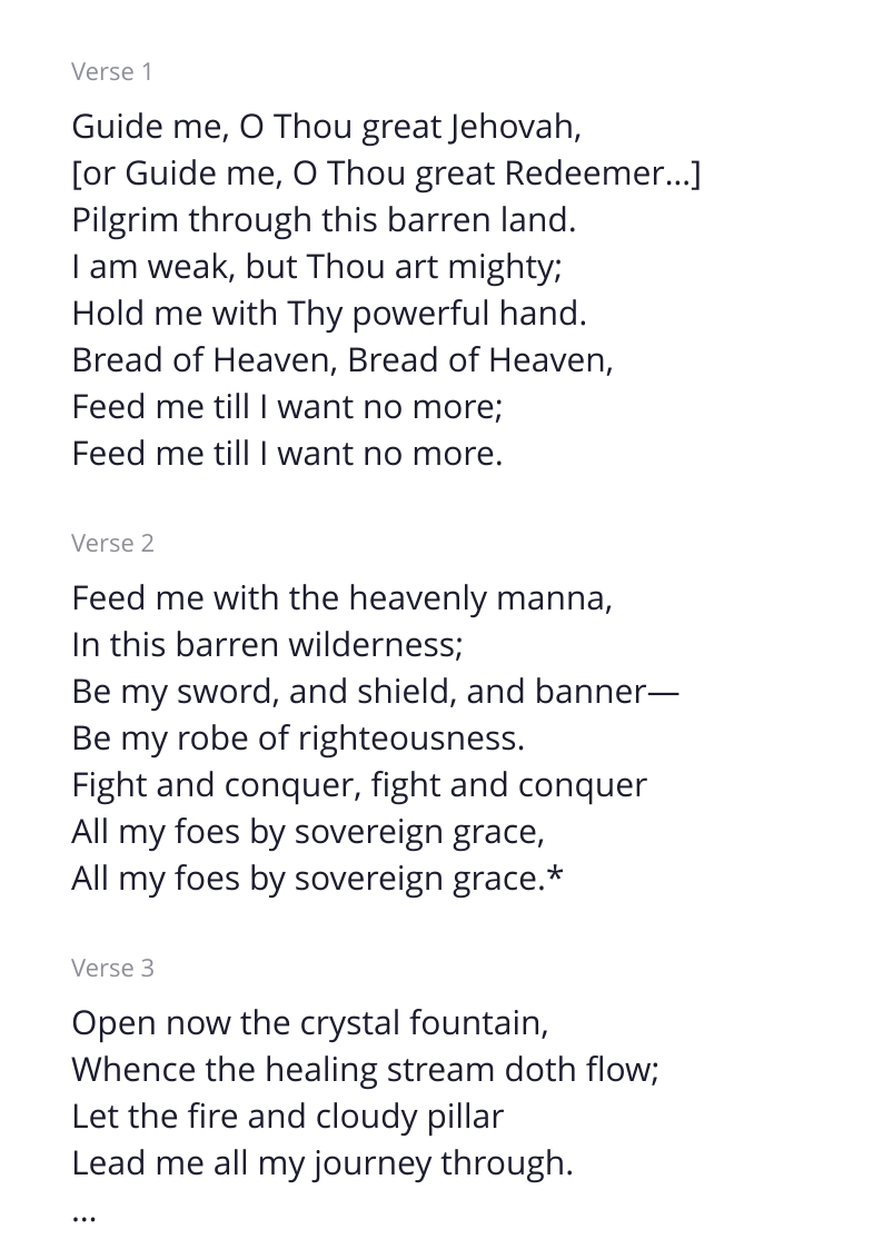 Guide Me O Thou Great Jehovah hymn lyrics & sheet music | MuseScore.com