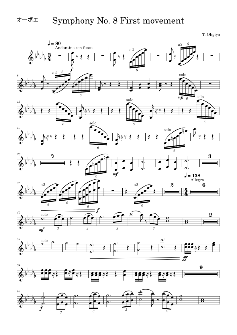 Symphony No.8 in Bb minor, op. 25, first movement (for Orchestra